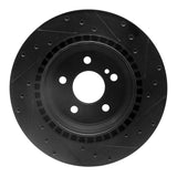 R1 Concepts 01-02 Mercedes-Benz S600 Rear Left Drilled & Slotted Black Brake Rotor by R1 Concepts RNC-633-63042L