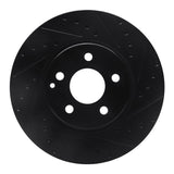 R1 Concepts 03-06 Mercedes-Benz SL500 Front Right Drilled & Slotted Black Brake Rotor by R1 Concepts RNC-633-63052R