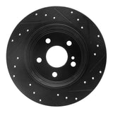 R1 Concepts 03-06 Mercedes-Benz CL500 Rear Left Drilled & Slotted Black Brake Rotor by R1 Concepts RNC-633-63060L