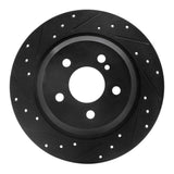 R1 Concepts 03-06 Mercedes-Benz CL500 Rear Left Drilled & Slotted Black Brake Rotor by R1 Concepts RNC-633-63060L