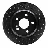 R1 Concepts 03-06 Mercedes-Benz CL500 Rear Right Drilled & Slotted Black Brake Rotor by R1 Concepts RNC-633-63060R