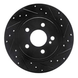 R1 Concepts 08-15 Mercedes-Benz C300 Sedan Rear Right Drilled & Slotted Black Brake Rotor by R1 Concepts RNC-633-63086R