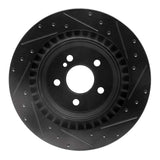 R1 Concepts 10-18 Mercedes-Benz E550 Rear Left Drilled & Slotted Black Brake Rotor by R1 Concepts RNC-633-63096L