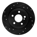 R1 Concepts 14-20 Infiniti QX30 Rear Left Drilled & Slotted Black Brake Rotor by R1 Concepts RNC-633-63107L