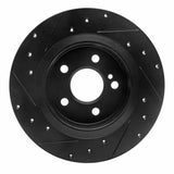 R1 Concepts 14-20 Infiniti QX30 Rear Right Drilled & Slotted Black Brake Rotor by R1 Concepts RNC-633-63107R