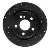 R1 Concepts 14-20 Infiniti QX30 Rear Right Drilled & Slotted Black Brake Rotor by R1 Concepts RNC-633-63107R