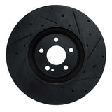 R1 Concepts 15-23 Mercedes-Benz C300 Sedan Front Left Drilled & Slotted Black Brake Rotor by R1 Concepts RNC-633-63117L