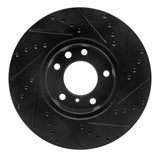 R1 Concepts 02-08 Mercedes-Benz G55 AMG Front Left Drilled & Slotted Black Brake Rotor