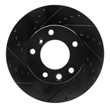 R1 Concepts 02-08 Mercedes-Benz G55 AMG Front Left Drilled & Slotted Black Brake Rotor