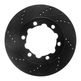 R1 Concepts 06-25 American Coach Patriot Rear Left Drilled & Slotted Black Brake Rotor by R1 Concepts RNC-633-63134L