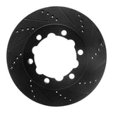 R1 Concepts 06-25 American Coach Patriot Rear Right Drilled & Slotted Black Brake Rotor by R1 Concepts RNC-633-63134R