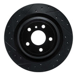 R1 Concepts 12-19 Mercedes-Benz GLE300D Rear Left Drilled & Slotted Black Brake Rotor by R1 Concepts RNC-633-63140L