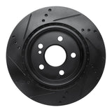 R1 Concepts 14-19 Mercedes-Benz CLA250 Rear Right Drilled & Slotted Black Brake Rotor by R1 Concepts RNC-633-63163R