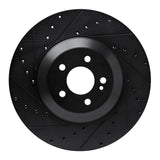 R1 Concepts 17-23 Mercedes-Benz E43 AMG Rear Left Drilled & Slotted Black Brake Rotor by R1 Concepts RNC-633-63166L