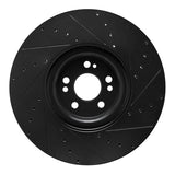 R1 Concepts 20-26 Mercedes-Benz GLE450e Front Left Drilled & Slotted Black Brake Rotor