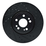 R1 Concepts 20-23 Mercedes-Benz GLE350 Front Right Drilled & Slotted Black Brake Rotor