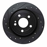 R1 Concepts 19-26 Mercedes-Benz A220 Rear Left Drilled & Slotted Black Brake Rotor by R1 Concepts RNC-633-63184L
