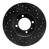 R1 Concepts 81-87 Saab 900 Front Left Drilled & Slotted Black Brake Rotor