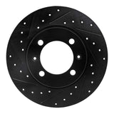 R1 Concepts 81-87 Saab 900 Front Left Drilled & Slotted Black Brake Rotor