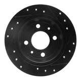 R1 Concepts 86-98 Saab 9000 Rear Left Drilled & Slotted Black Brake Rotor by R1 Concepts RNC-633-65006L