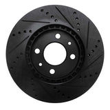 R1 Concepts 88-98 Saab 9000 Front Left Drilled & Slotted Black Brake Rotor by R1 Concepts RNC-633-65007L