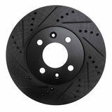 R1 Concepts 88-98 Saab 9000 Front Left Drilled & Slotted Black Brake Rotor by R1 Concepts RNC-633-65007L