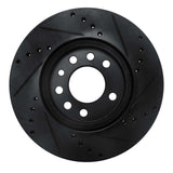 R1 Concepts 94-96 Saab 900 Front Left Drilled & Slotted Black Brake Rotor