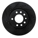 R1 Concepts 94-96 Saab 900 Front Left Drilled & Slotted Black Brake Rotor
