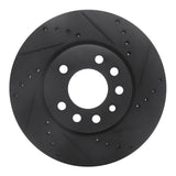 R1 Concepts 94-96 Saab 900 Front Right Drilled & Slotted Black Brake Rotor by R1 Concepts RNC-633-65008R