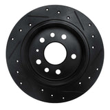 R1 Concepts 94-96 Saab 900 Rear Left Drilled & Slotted Black Brake Rotor by R1 Concepts RNC-633-65009L