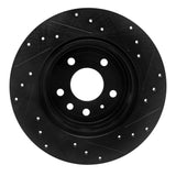 R1 Concepts 97-08 Chevrolet ASTRA (Mexico) Rear Left Drilled & Slotted Black Brake Rotor by R1 Concepts RNC-633-65010L