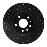 R1 Concepts 97-08 Chevrolet ASTRA (Mexico) Rear Right Drilled & Slotted Black Brake Rotor