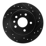 R1 Concepts 97-08 Chevrolet ASTRA (Mexico) Rear Right Drilled & Slotted Black Brake Rotor