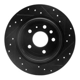 R1 Concepts 99-10 Saab 9-5 Rear Left Drilled & Slotted Black Brake Rotor by R1 Concepts RNC-633-65012L