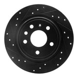 R1 Concepts 99-10 Saab 9-5 Rear Left Drilled & Slotted Black Brake Rotor by R1 Concepts RNC-633-65012L