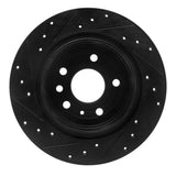 R1 Concepts 99-10 Saab 9-5 Rear Right Drilled & Slotted Black Brake Rotor by R1 Concepts RNC-633-65012R