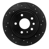 R1 Concepts 99-10 Saab 9-5 Rear Right Drilled & Slotted Black Brake Rotor by R1 Concepts RNC-633-65012R