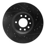 R1 Concepts 99-10 Chevrolet Zafira (Mexico) Front Left Drilled & Slotted Black Brake Rotor