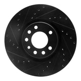 R1 Concepts 99-10 Chevrolet Zafira (Mexico) Front Left Drilled & Slotted Black Brake Rotor