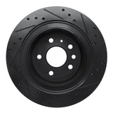 R1 Concepts 02-10 Saab 9-5 Rear Left Drilled & Slotted Black Brake Rotor by R1 Concepts RNC-633-65014L