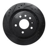 R1 Concepts 02-10 Saab 9-5 Rear Left Drilled & Slotted Black Brake Rotor by R1 Concepts RNC-633-65014L
