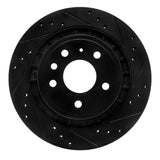 R1 Concepts 02-10 Saab 9-5 Rear Right Drilled & Slotted Black Brake Rotor by R1 Concepts RNC-633-65014R