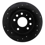 R1 Concepts 03-11 Cadillac BLS (Mexico) Rear Left Drilled & Slotted Black Brake Rotor by R1 Concepts RNC-633-65017L