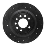 R1 Concepts 08-11 Saab 9-3 Rear Right Drilled & Slotted Black Brake Rotor by R1 Concepts RNC-633-65020R