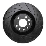 R1 Concepts 08-11 Saab 9-3 Front Right Drilled & Slotted Black Brake Rotor by R1 Concepts RNC-633-65021R