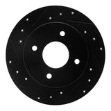 R1 Concepts 79-81 Nissan 200SX Rear Left Drilled & Slotted Black Brake Rotor by R1 Concepts RNC-633-67010L