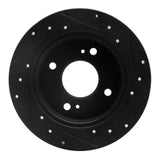 R1 Concepts 82-88 Nissan 280ZX Rear Left Drilled & Slotted Black Brake Rotor by R1 Concepts RNC-633-67012L