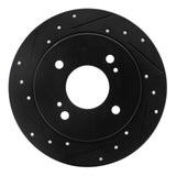 R1 Concepts 82-88 Nissan 280ZX Rear Left Drilled & Slotted Black Brake Rotor by R1 Concepts RNC-633-67012L