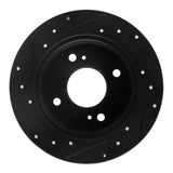 R1 Concepts 82-88 Nissan 280ZX Rear Right Drilled & Slotted Black Brake Rotor by R1 Concepts RNC-633-67012R