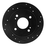 R1 Concepts 82-88 Nissan 280ZX Rear Right Drilled & Slotted Black Brake Rotor by R1 Concepts RNC-633-67012R
